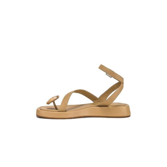 GIA BORGHINI x RHW Plexi Gem Stone Toe Sandals in Taupe 40.5 Womens Wrap Leather - Picture 4 of 15